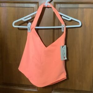 ReoRia Kids Swim Halter Top in Bright Coral